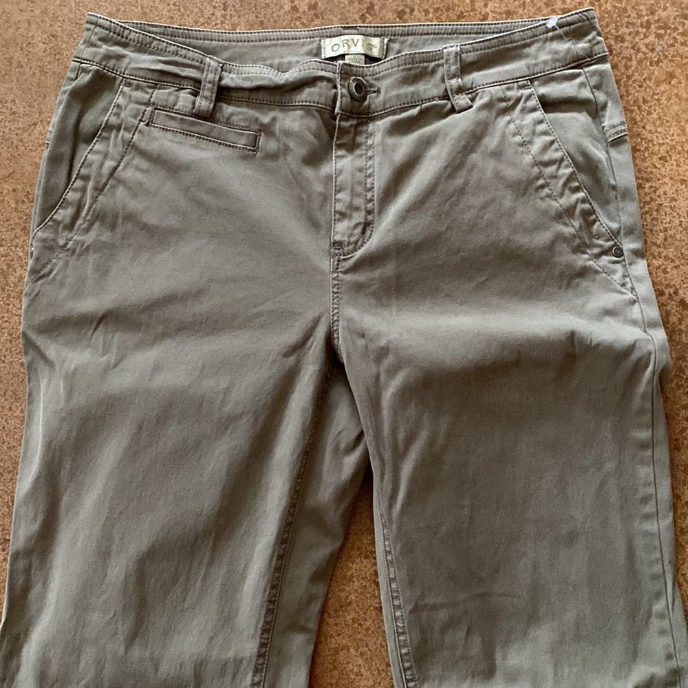 Orvis olive green stretch chino cotton twill slacks